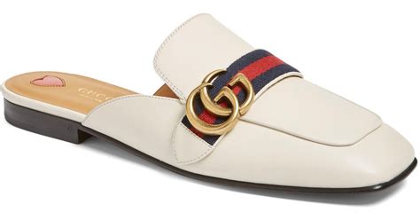 gucci peyton loafer mule white|Gucci Mules for Women .